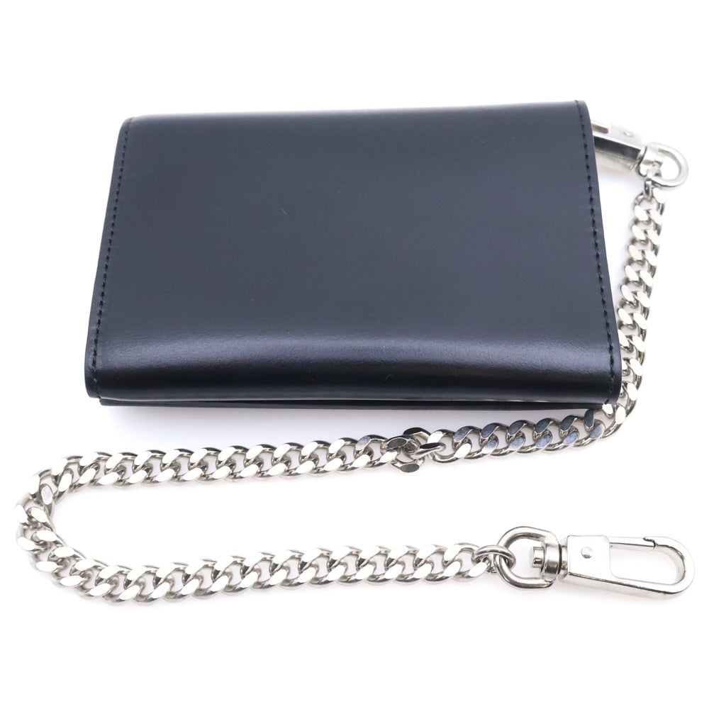 mastermind JAPAN(マスターマインドジャパン) MJ SHORT WALLET スカルデザイン チェーン付き レザー ショートウオレット 財布 ブラック MJ21E07-AC003-1