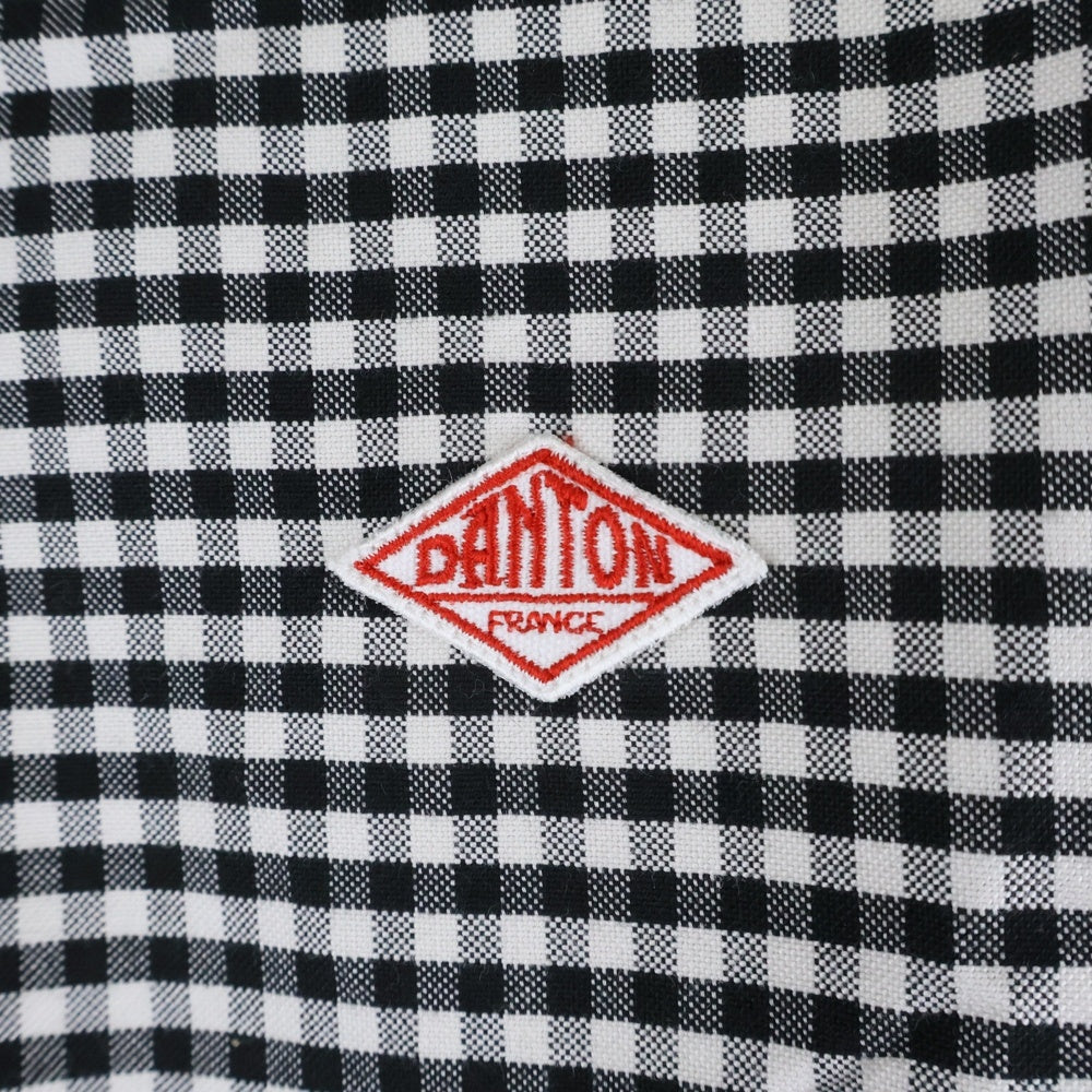 DANTON(ダントン) 20AW ギンガムチェック コットン ツイル バンドカラー ロングスリーブ 長袖 シャツ ブラック/ホワイト 20A-WS-001