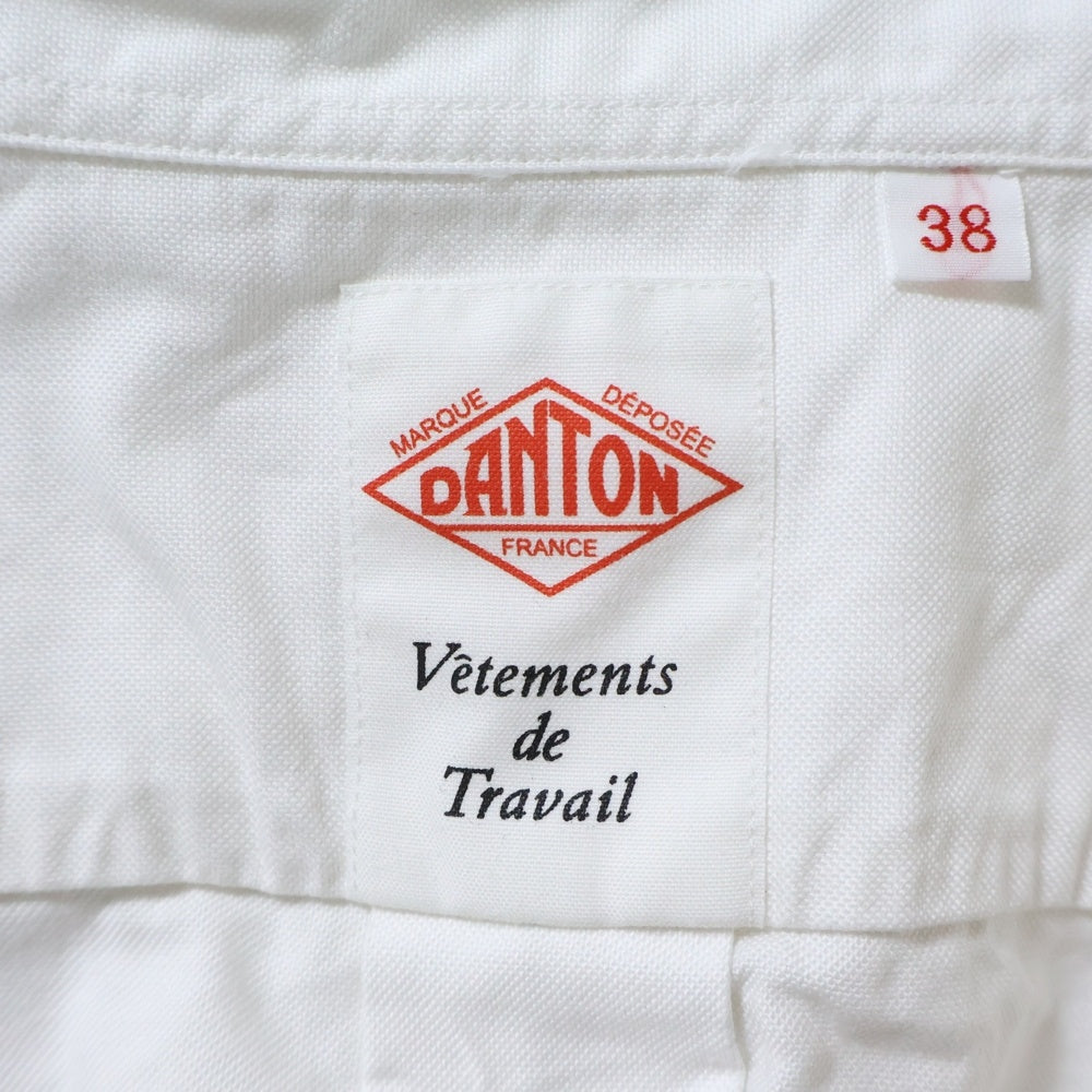 DANTON(ダントン) 18SS オックスフォード バンドカラー コットン 半袖 シャツ ホワイト 18S-WS-006