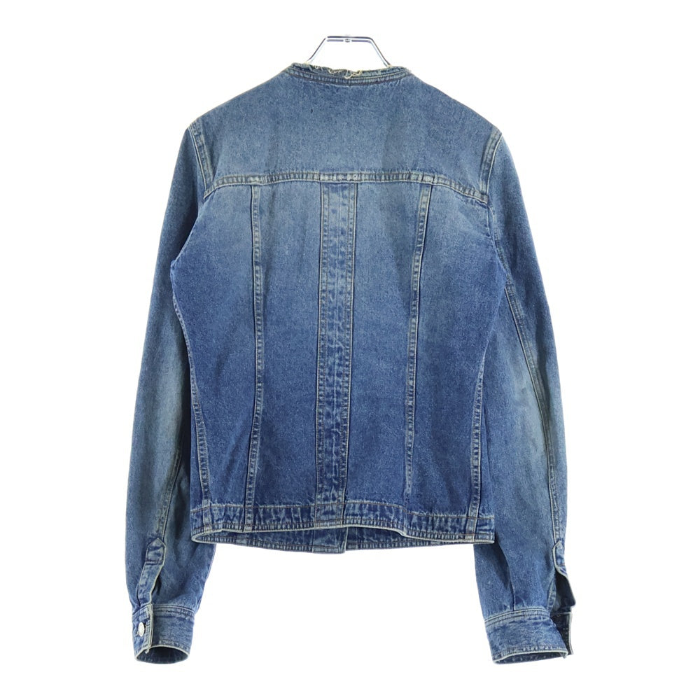 DOLCE & GABBANA(ドルチェアンドガッバーナ) カットオフ ノーカラー デニムジャケット レディース インディゴ JDS1L 811N