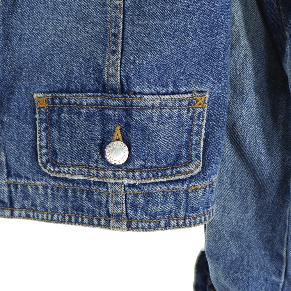 DOLCE & GABBANA(ドルチェアンドガッバーナ) カットオフ ノーカラー デニムジャケット レディース インディゴ JDS1L 811N