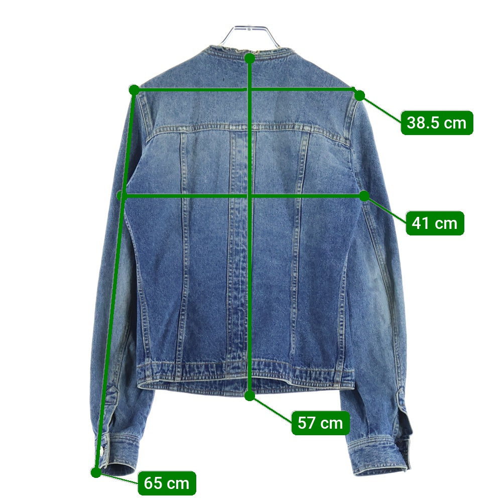 DOLCE & GABBANA(ドルチェアンドガッバーナ) カットオフ ノーカラー デニムジャケット レディース インディゴ JDS1L 811N