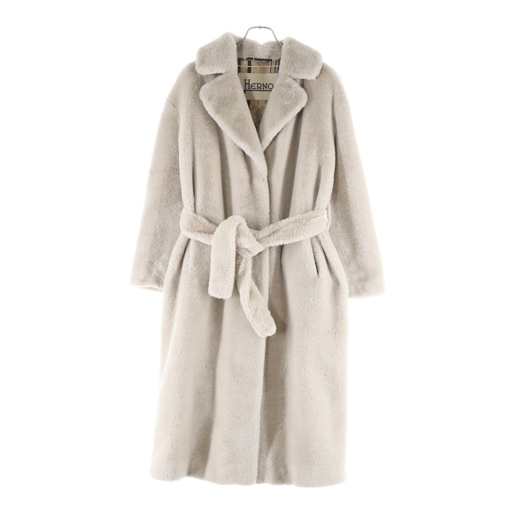 HERNO(ヘルノ) エコファー ガウン ロング コート グレー レディース CA0409D