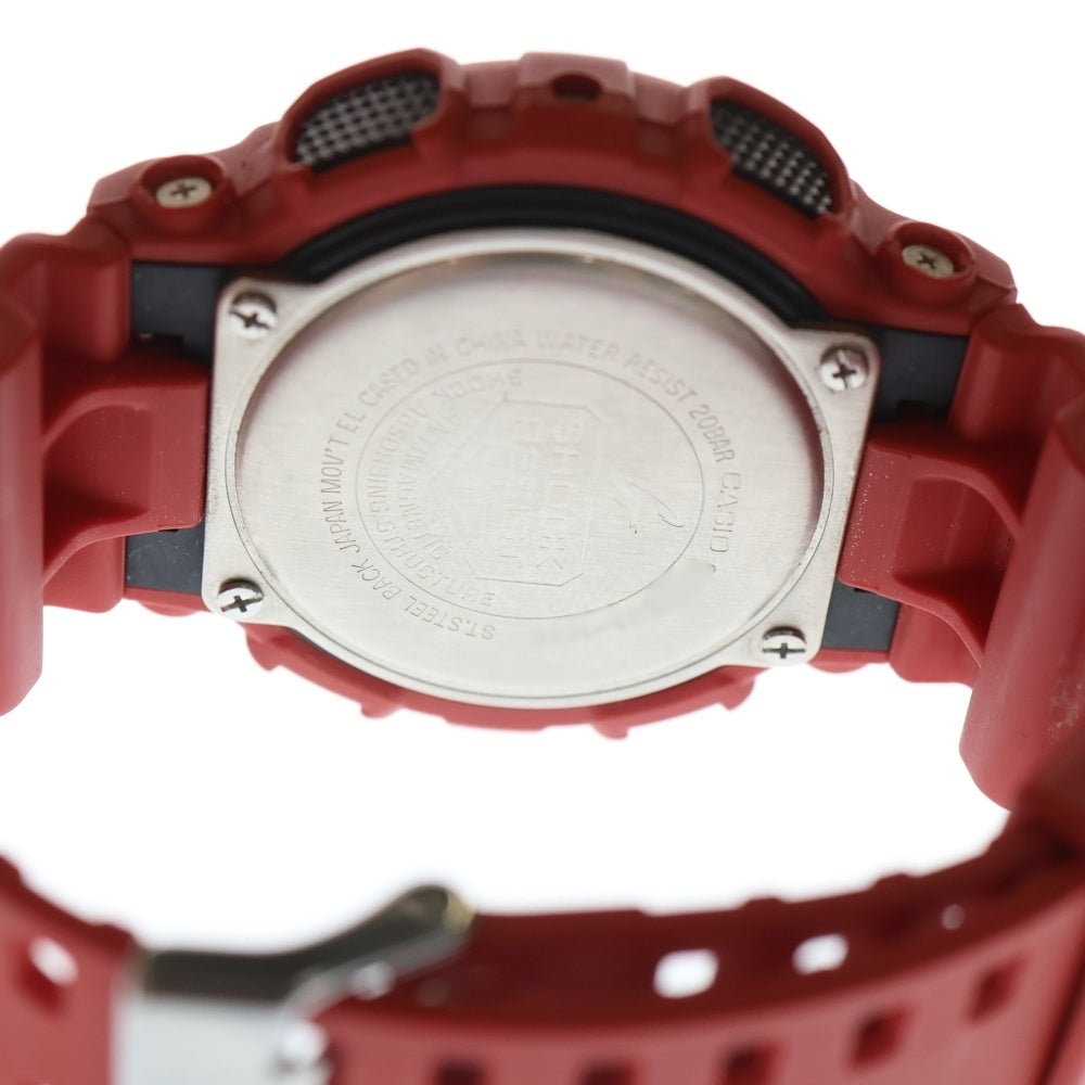 CASIO G-SHOCK(カシオ ジーショック) 20気圧防水 アナデジ文字盤 クオーツ ウオッチ 腕時計 レッド GA-100B-4AJF
