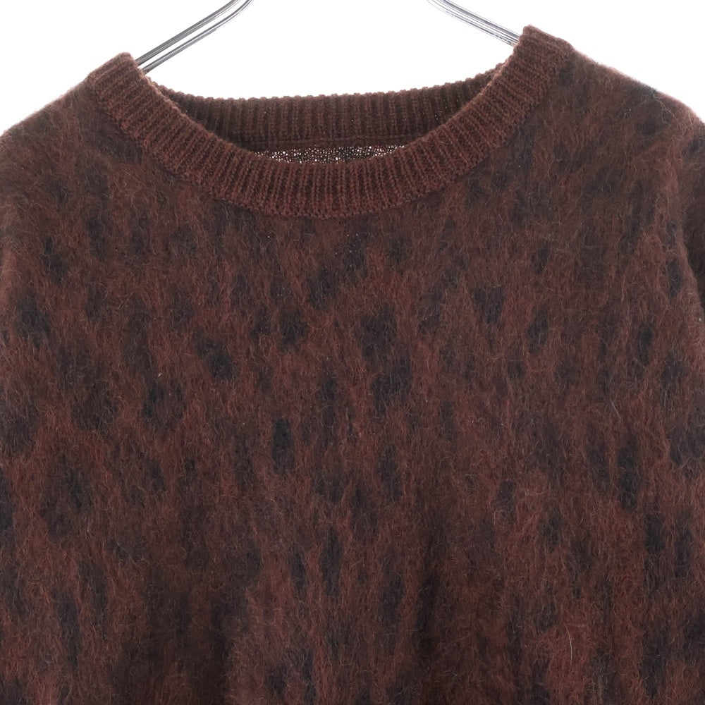 WACKO MARIA(ワコマリア) 22FW LEOPARD JACQUARD MOHAIR KNIT レオパード柄 ジャガード モヘアニット セーター レッド