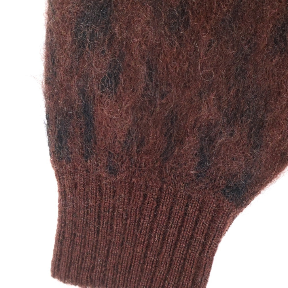 WACKO MARIA(ワコマリア) 22FW LEOPARD JACQUARD MOHAIR KNIT レオパード柄 ジャガード モヘアニット セーター レッド