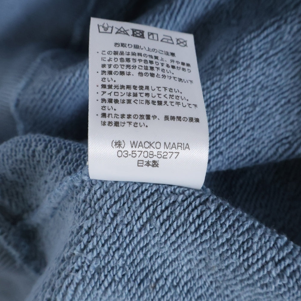 WACKO MARIA(ワコマリア) 24SS MIDDLE WEIGHT CREW NECK SWEAT SHIRT ミドル ウェイト クルーネック アーチロゴ スウェット トレーナー ブルー