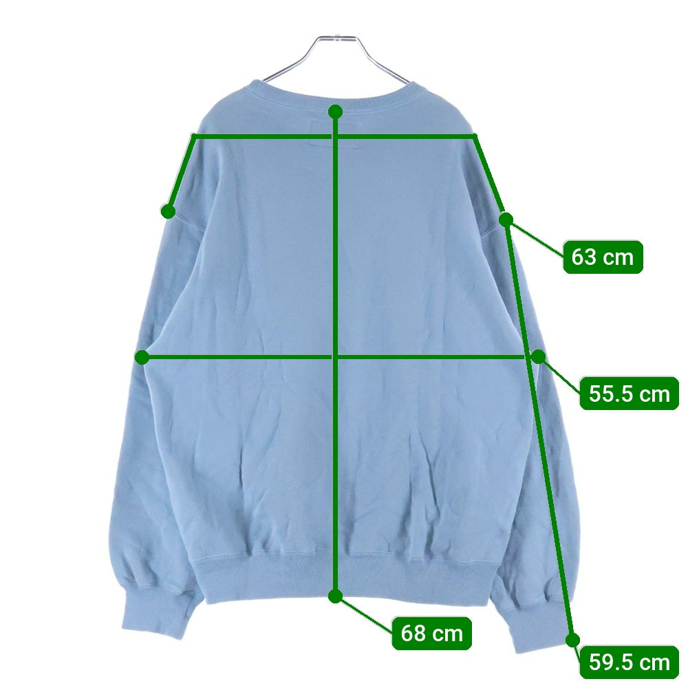 WACKO MARIA(ワコマリア) 24SS MIDDLE WEIGHT CREW NECK SWEAT SHIRT ミドル ウェイト クルーネック アーチロゴ スウェット トレーナー ブルー