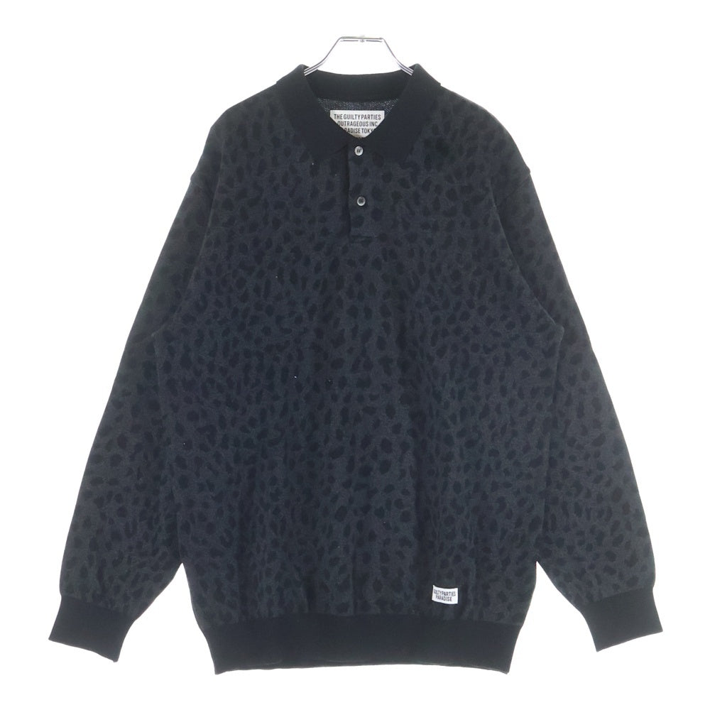 WACKO MARIA(ワコマリア) 23AW LEOPARD KNIT POLO SHIRT レオパード柄