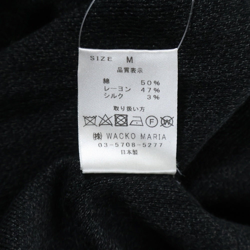 WACKO MARIA(ワコマリア) 23AW LEOPARD KNIT POLO SHIRT レオパード柄 ニットポロ セーター ブラック 23FW-WMK-KN20