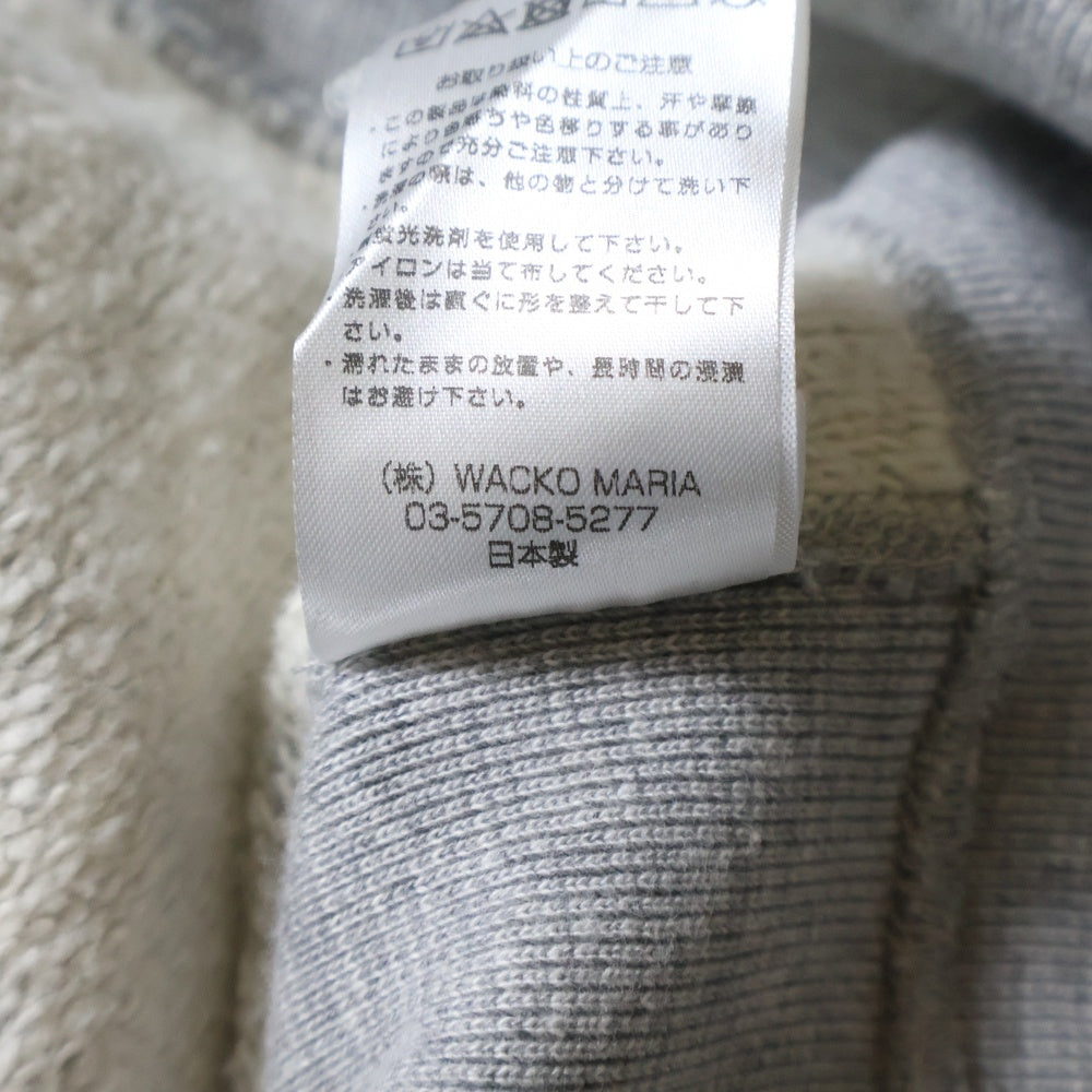 WACKO MARIA(ワコマリア) HEAVY WEIGHT PULLOVER HOODED SWEAT SHIRT ヘビーウェイト フロントロゴデザイン プルオーバー スウェット パーカー グレー