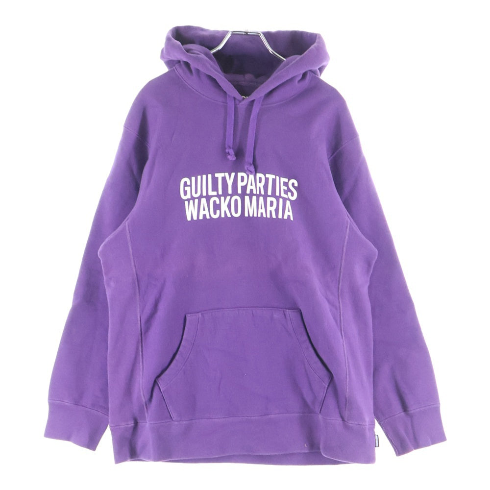 WACKO MARIA(ワコマリア) HEAVY WEIGHT PULLOVER HOODED SWEAT SHIRT ヘビーウェイト フロントロゴデザイン プルオーバー スウェット パーカー パープル