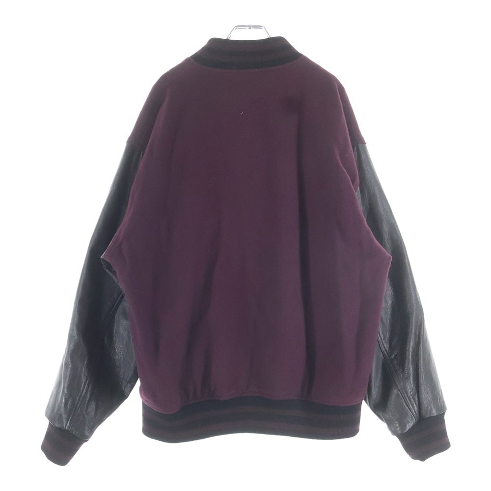 WACKO MARIA(ワコマリア) LEATHER VARSITY JACKET レザー ダブルポケット バーシティージャケット ワインレッド