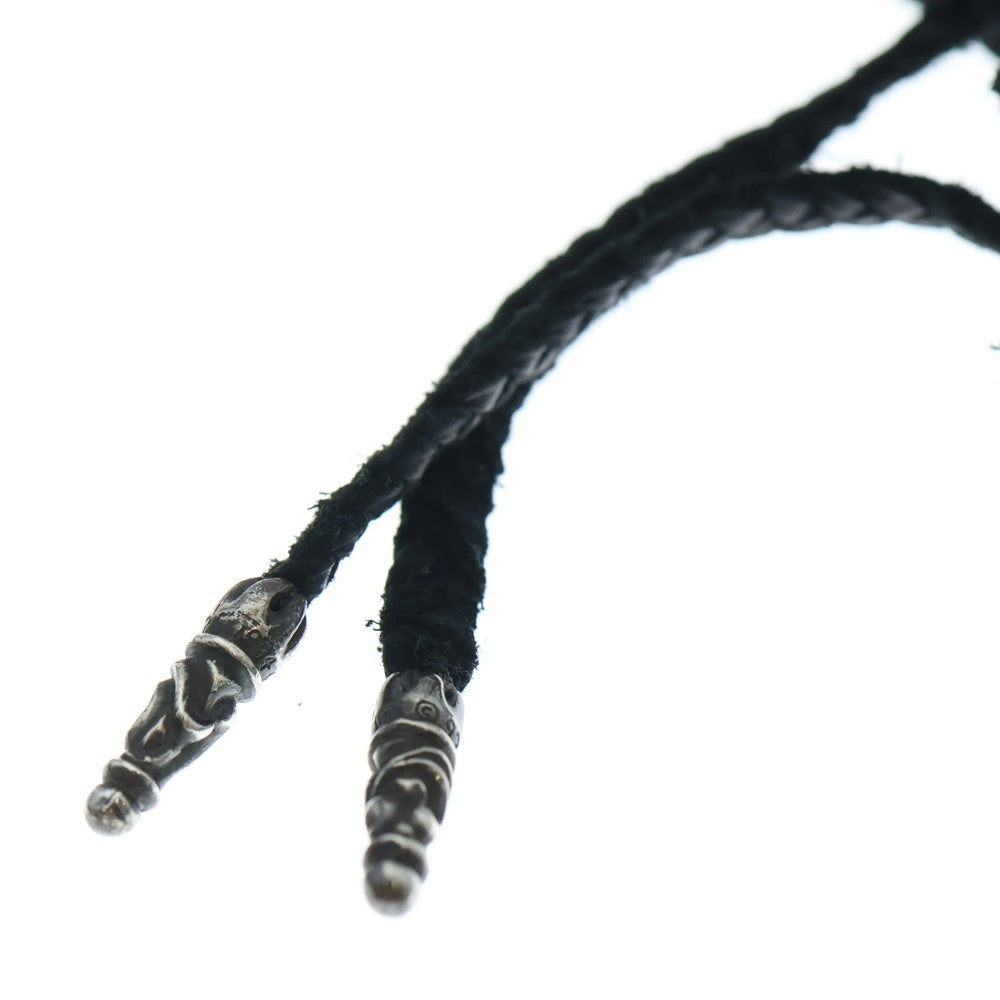 CHROME HEARTS(クロムハーツ) ローラーペンダント レザーブレイド ネックレス シルバー/ブラック