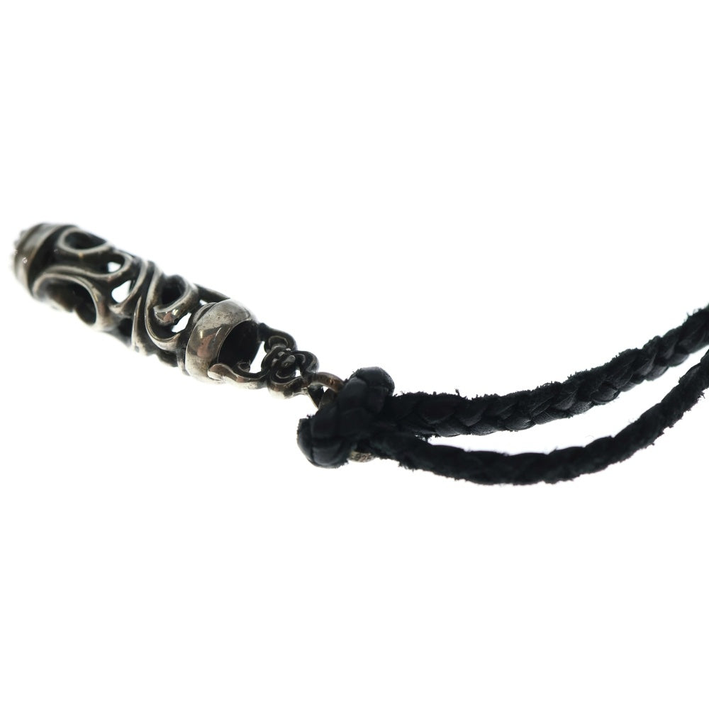 CHROME HEARTS(クロムハーツ) ローラーペンダント レザーブレイド ネックレス シルバー/ブラック