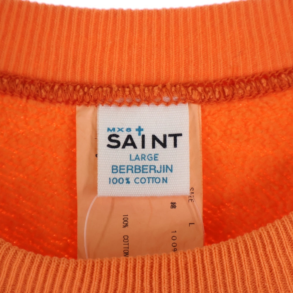 SAINT MICHAEL(セントマイケル) 23AW ×BerBerJin ベルベルジン クルーネック スウェットトレーナー オレンジ SM-A23-0000-C14