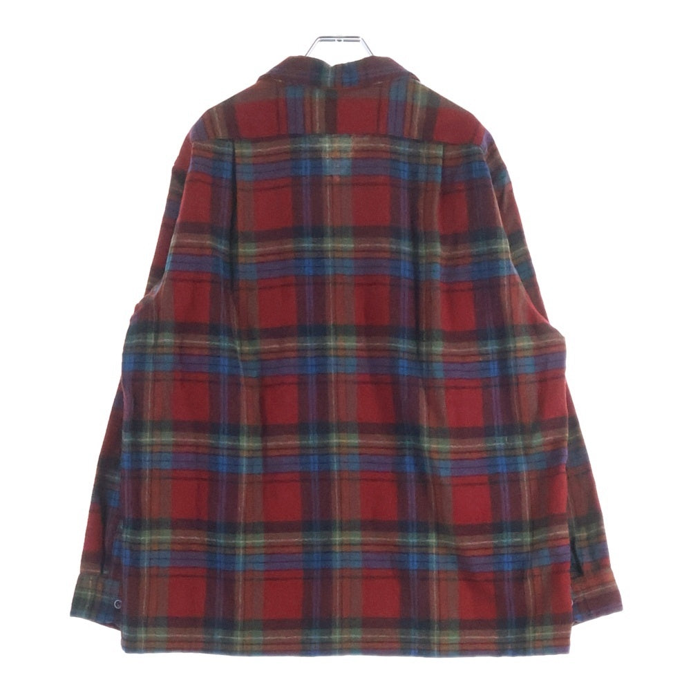 PENDLETON(ペンドルトン) 90S VINTAGE ロングスリーブ ウールチェック ヴィンテージ 長袖シャツ レッド/ブルー
