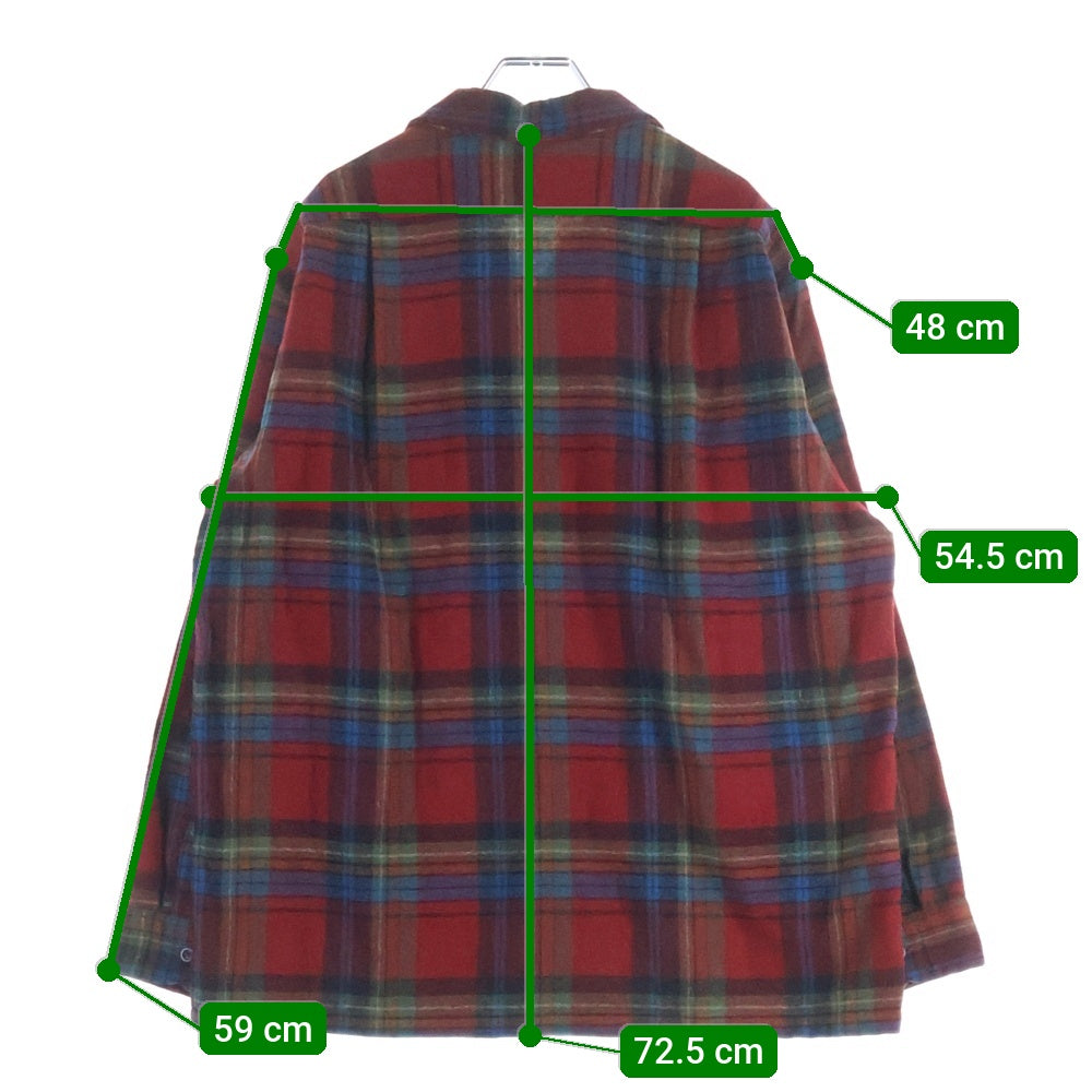 PENDLETON(ペンドルトン) 90S VINTAGE ロングスリーブ ウールチェック ヴィンテージ 長袖シャツ レッド/ブルー