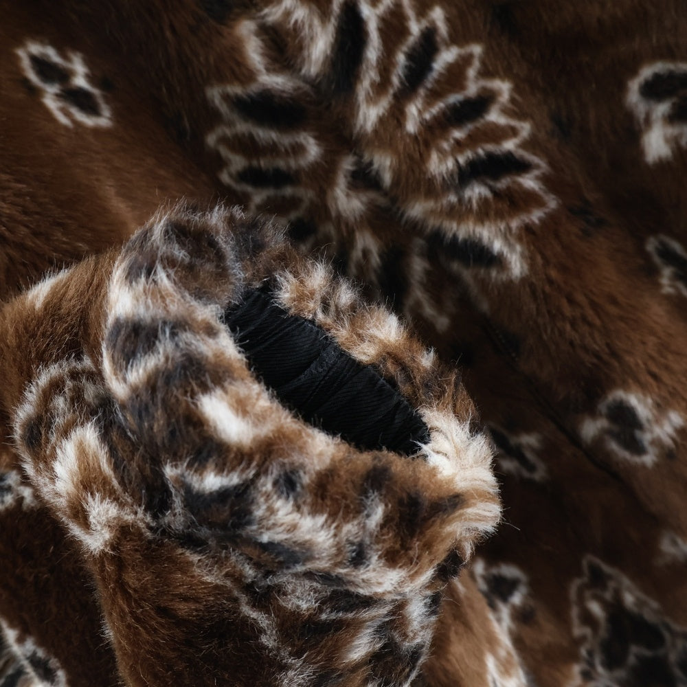 SUPREME(シュプリーム) 21AW Bandana Faux Fur Bomber Jacket バンダナ柄 ジップアップ ボンバージャケット ブラウン