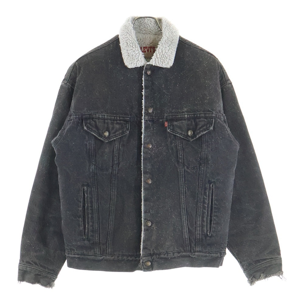 Levi's(リーバイス) 80-90S VINTAGE 70609 GALACTIC WASHED ヴィンテージ USA製 ギャラクティックウォッシュ 裏ボア 先染めブラック デニムジャケット ブラック