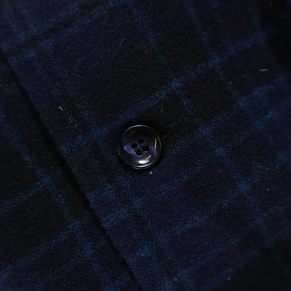 PENDLETON(ペンドルトン) 50S VINTAGE ヴィンテージ チェック ウール オープンカラー長袖ボードシャツ ブルー/ブラック
