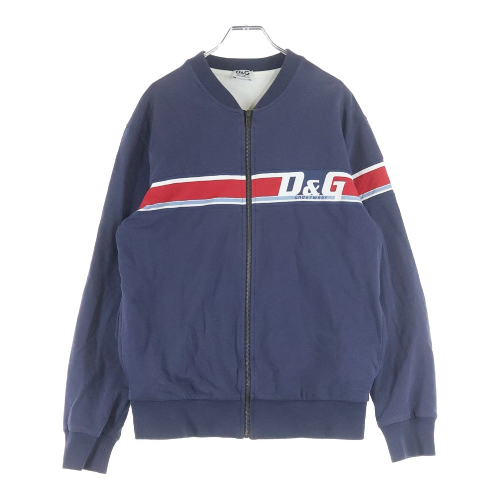 DOLCE & GABBANA(ドルチェアンドガッバーナ) UNDERWEAR アンダーウェア フロントロゴプリント ジップアップスウェット ネイビー