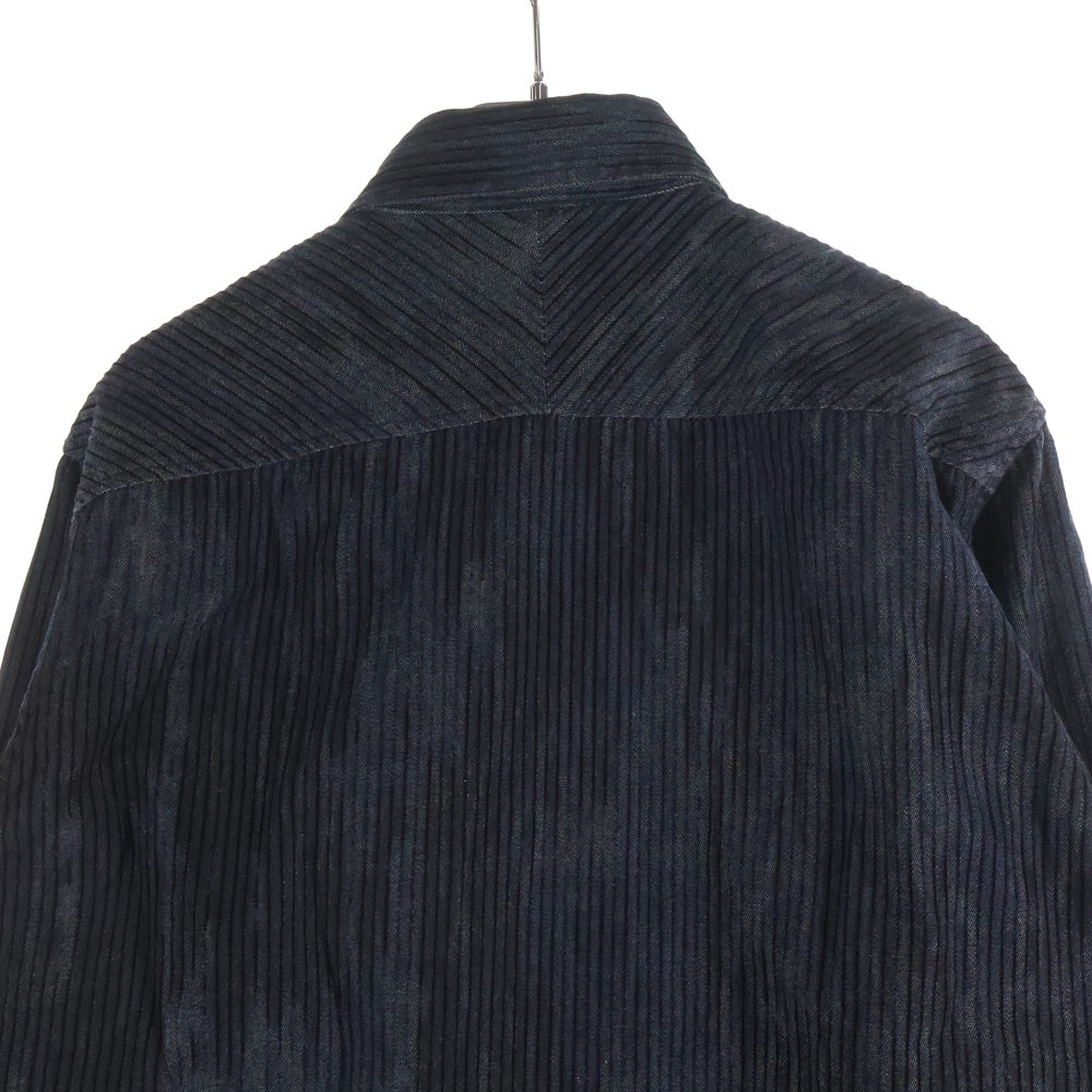 291295=HOMME(ニーキューイチニーキューゴーオム) デニムコーデュロイ スナップボタン 長袖シャツ ブラック