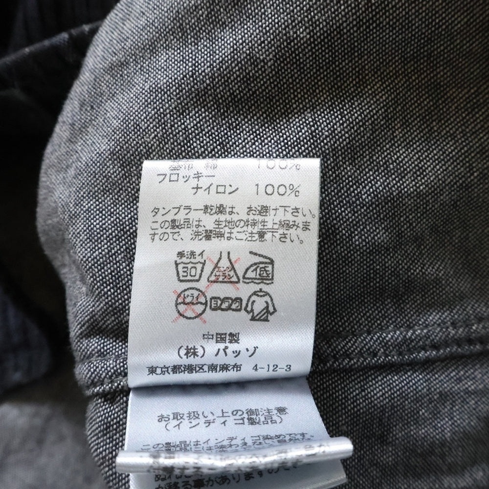 291295=HOMME(ニーキューイチニーキューゴーオム) デニムコーデュロイ スナップボタン 長袖シャツ ブラック