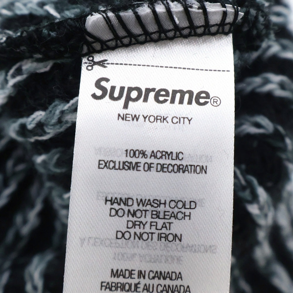 SUPREME(シュプリーム) 21AW Rainbow Knit Loose Gauge Beanie レインボー ニット ルーズゲージ ビーニー 帽子 ブラック