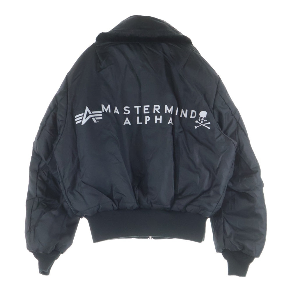 mastermind JAPAN(マスターマインドジャパン) 25AW ×ALPHA INDUSTRIES B-15 Flight Jacket アルファインダストリーズ ボア バックロゴ フライトジャケット ブラック 7975252031