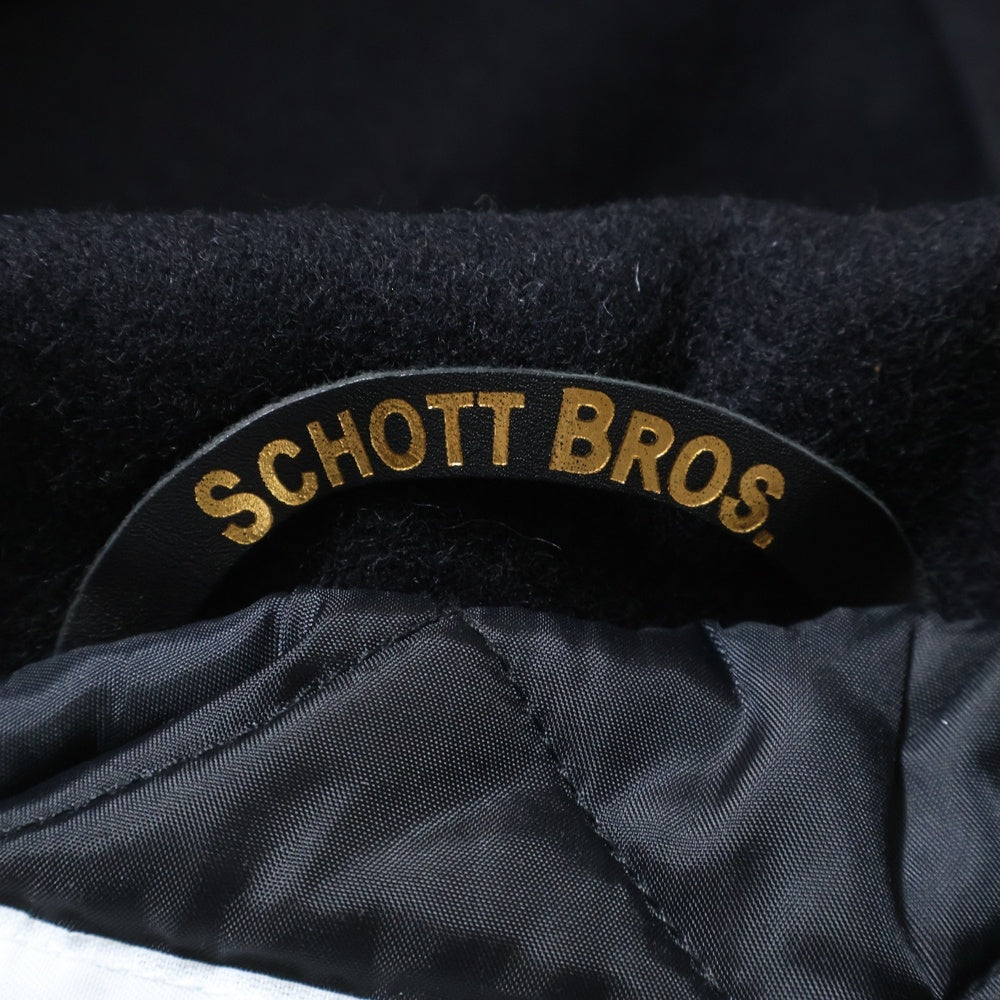 SCHOTT(ショット) 740US PEACOAT キルティングライニング ウールピーコート ブラック 7821154003