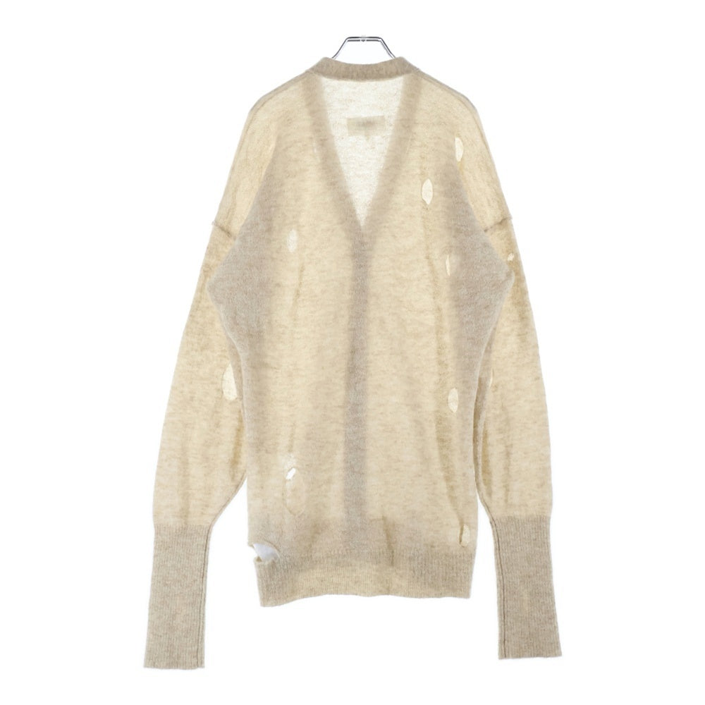 MM6 Maison Margiela(エムエムシックスメゾンマルジェラ) 22AW DAMAGE KNIT CARDIGAN ダメージ加工 アルパカ 5B ニット カーディガン ベージュ S52HA0258
