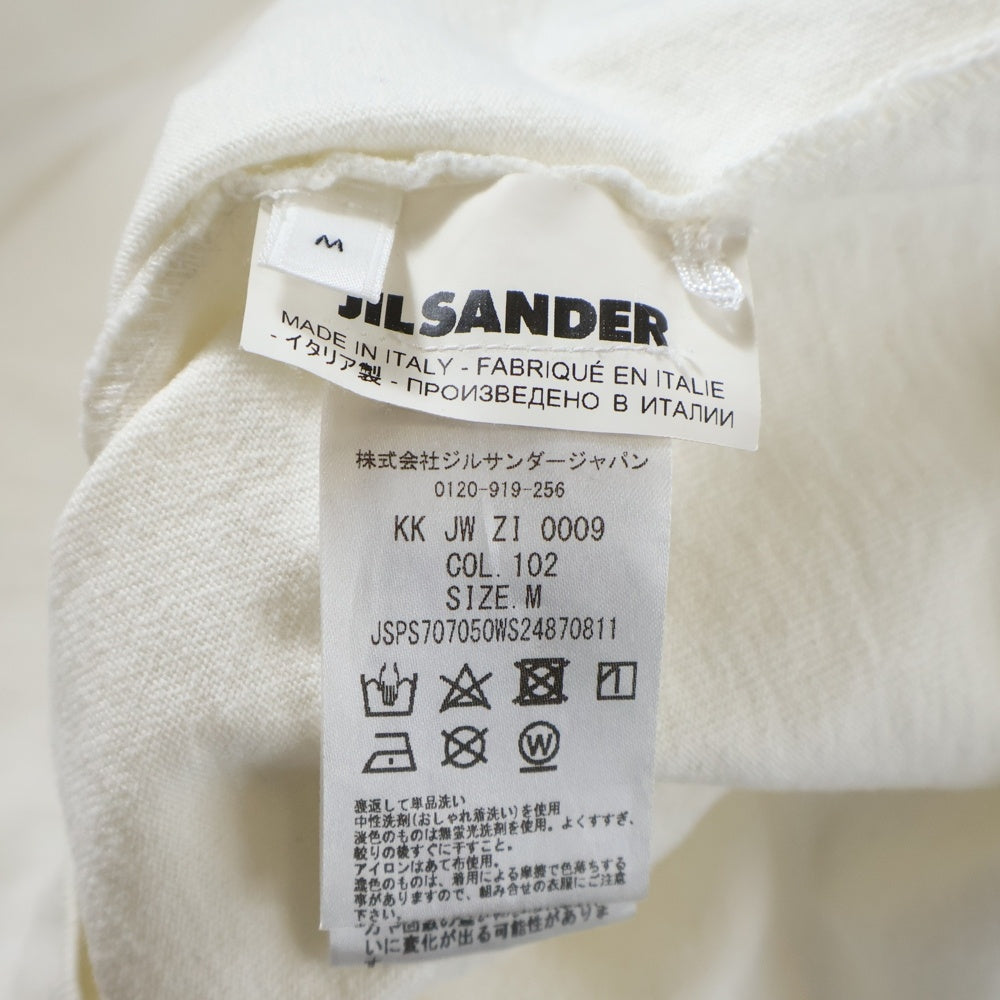 JIL SANDER(ジルサンダー) フロントロゴデザイン クルーネック カットソー 半袖Tシャツ ホワイト KK JW ZI 0009