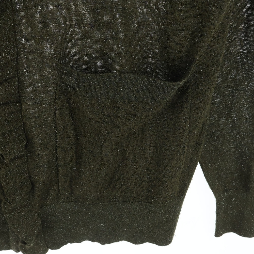 DRIES VAN NOTEN(ドリスヴァンノッテン) クレイジーパターン ラメ ダブルポケット ニット カーディガン レディース カーキ