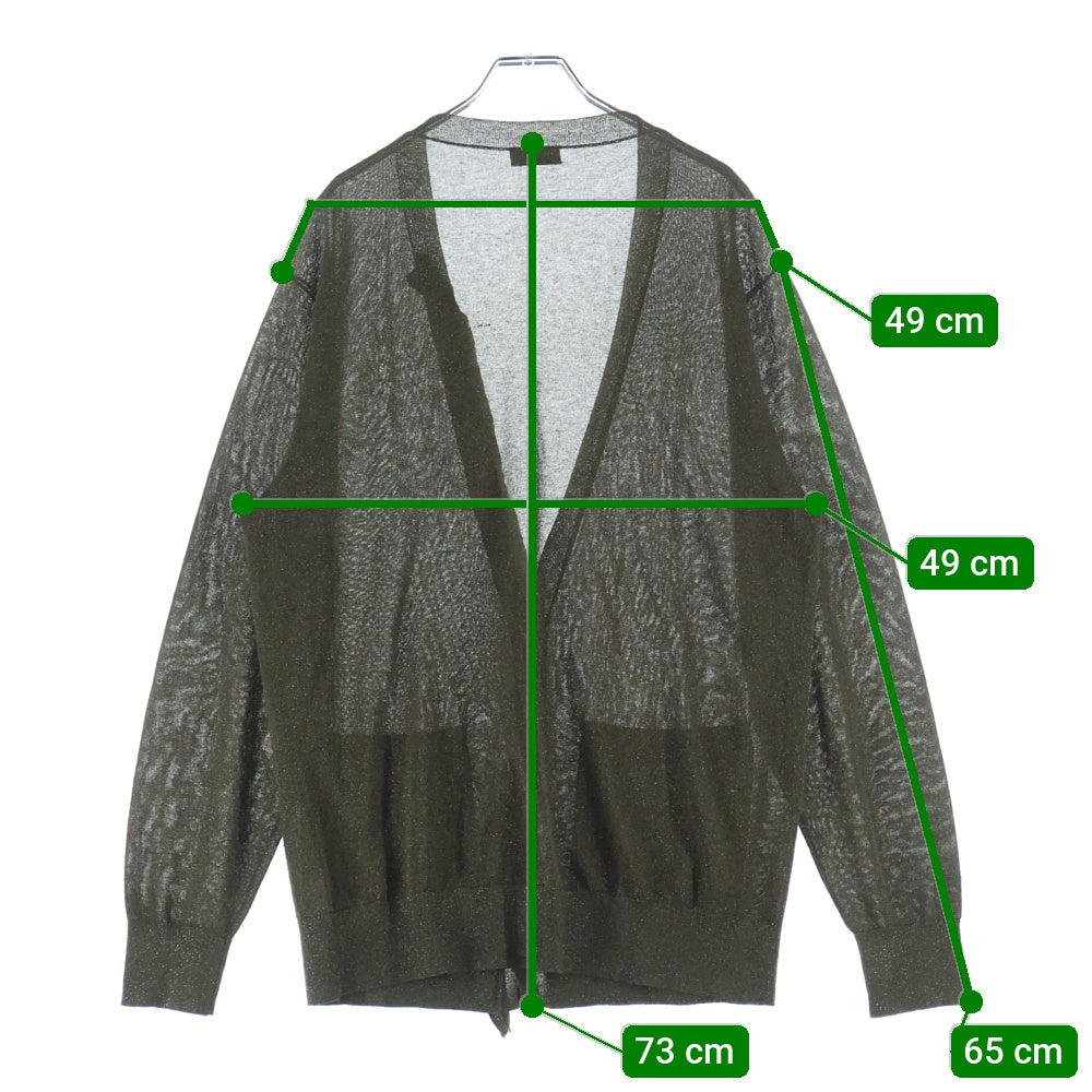 DRIES VAN NOTEN(ドリスヴァンノッテン) クレイジーパターン ラメ ダブルポケット ニット カーディガン レディース カーキ