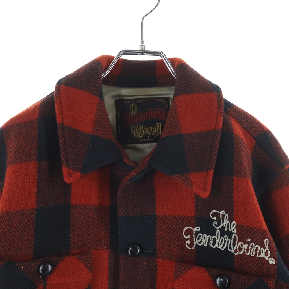 TENDERLOIN(テンダーロイン) T-BUFFALO JKT ブロックチェック バッファロー ウールシャツジャケット レッド/ブラック