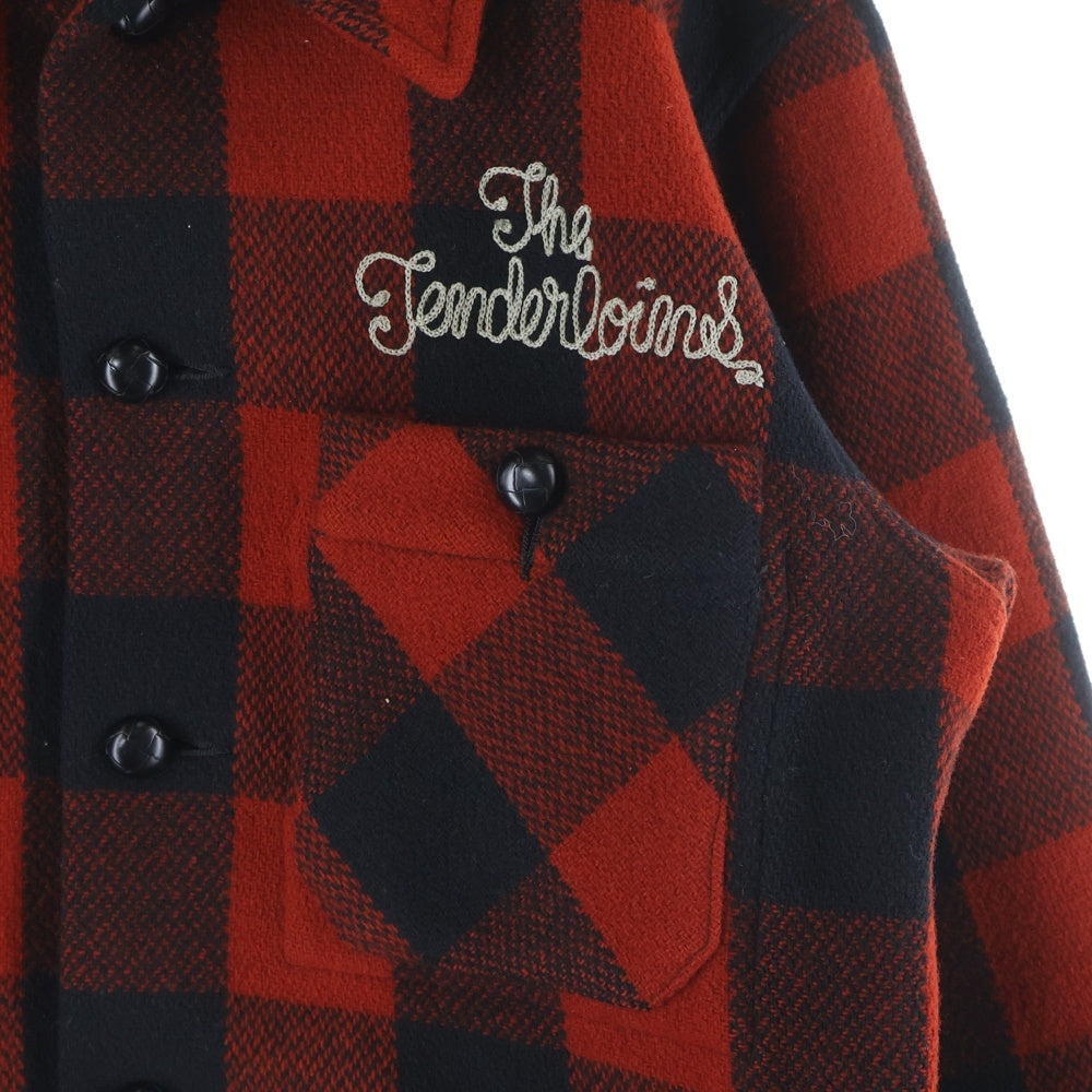 TENDERLOIN(テンダーロイン) T-BUFFALO JKT ブロックチェック バッファロー ウールシャツジャケット レッド/ブラック