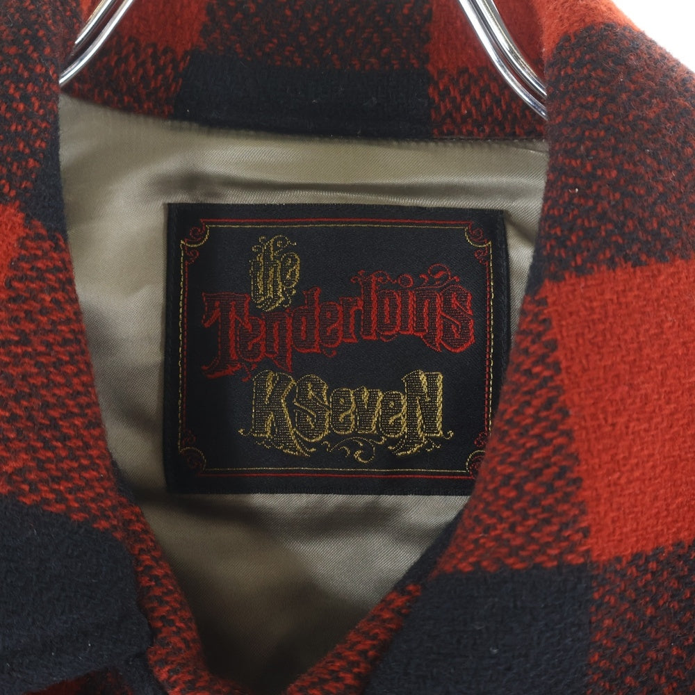 TENDERLOIN(テンダーロイン) T-BUFFALO JKT ブロックチェック バッファロー ウールシャツジャケット レッド/ブラック