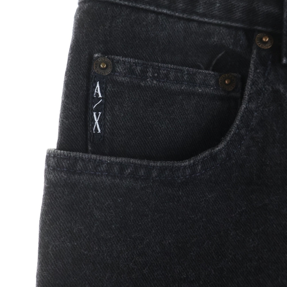 Armani Exchange(アルマーニ エクスチェンジ) CLASSIC FIT クラシックフィット ジップフライ デニム ストレートパンツ ブラック