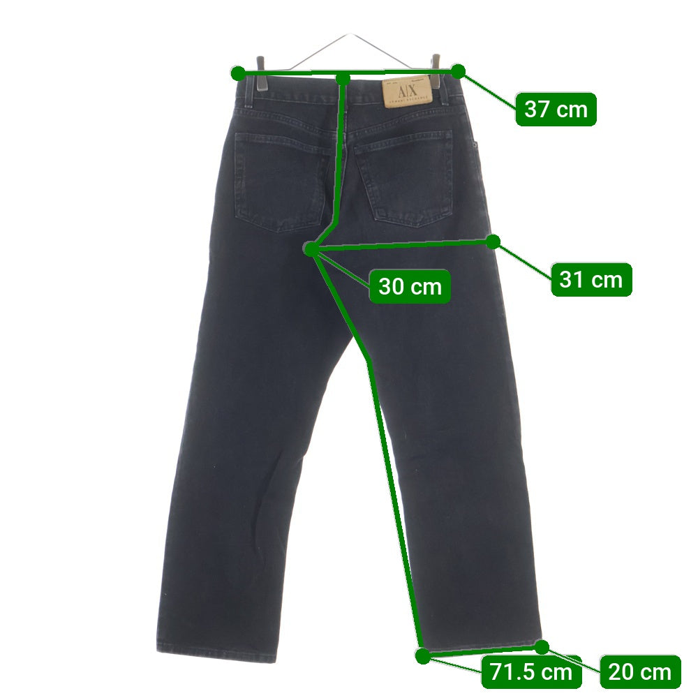 Armani Exchange(アルマーニ エクスチェンジ) CLASSIC FIT クラシックフィット ジップフライ デニム ストレートパンツ ブラック