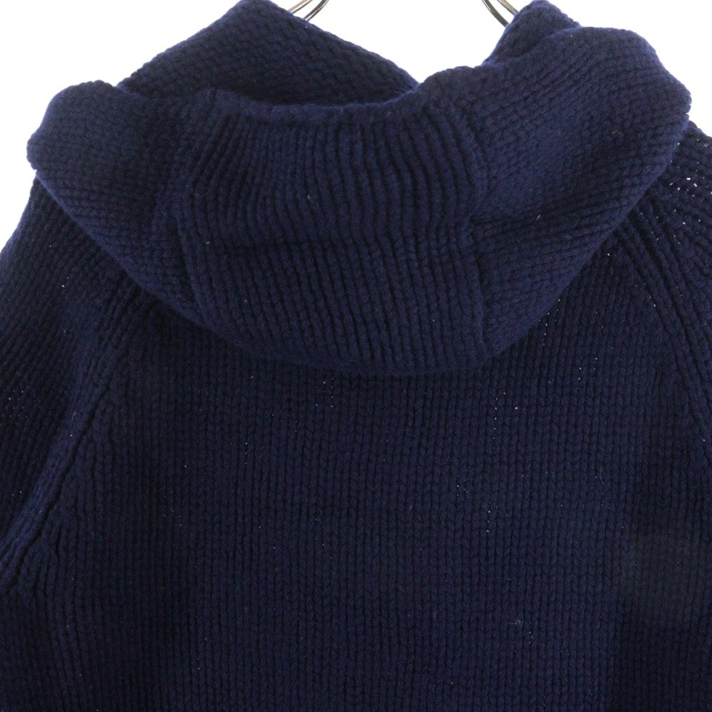 Armani Exchange(アルマーニ エクスチェンジ) ラムウールニット ダブルジップアップパーカー ネイビー