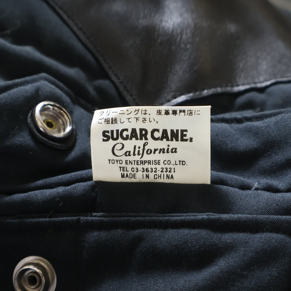 SUGAR CANE(シュガーケーン) レザーヨーク ウエスタン ダウン シャツジャケット ブラック SC10911