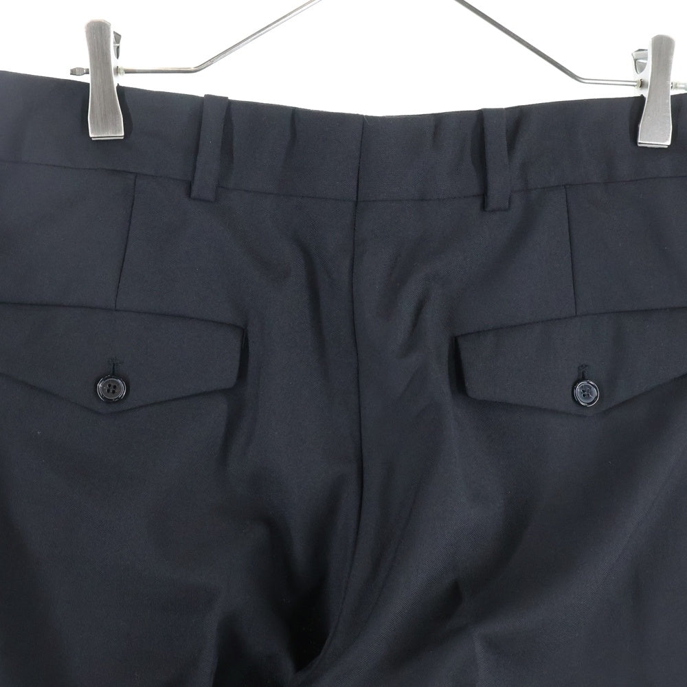RAF SIMONS(ラフシモンズ) 22SS ウール ノータック センタープレス ワイド スラックスパンツ ブラック 221-M369