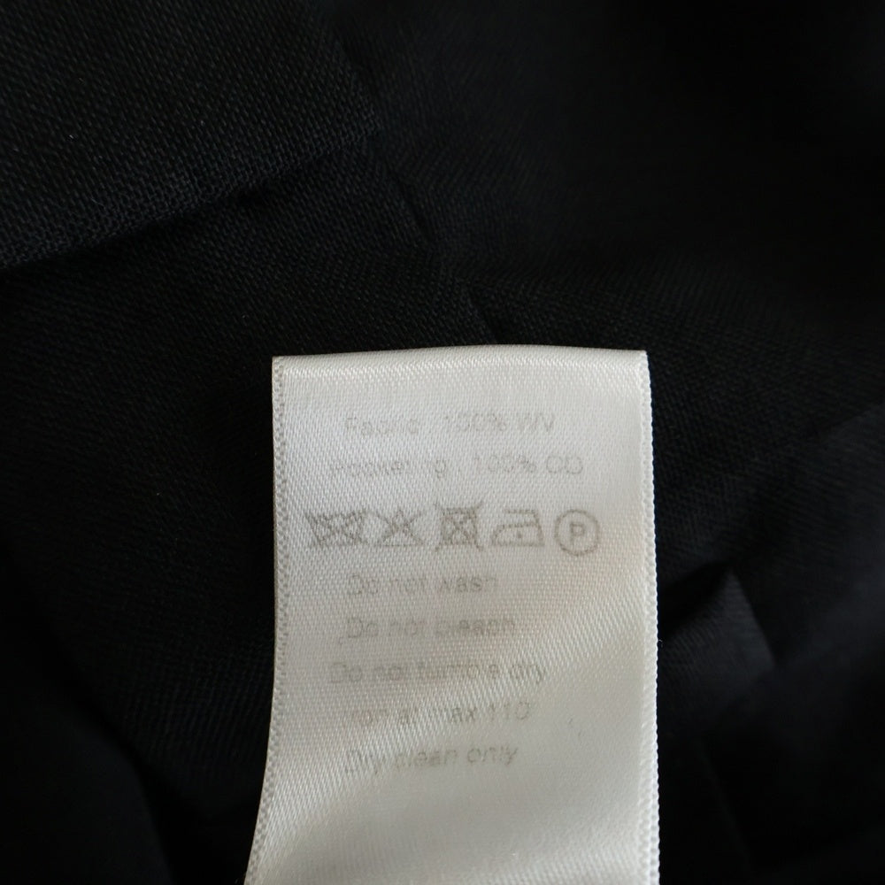 RAF SIMONS(ラフシモンズ) 22SS ウール ノータック センタープレス ワイド スラックスパンツ ブラック 221-M369