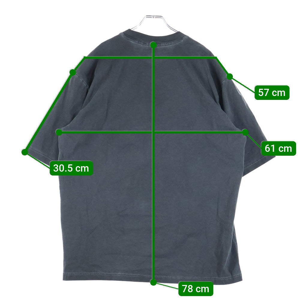adidas(アディダス) ADILENIUM OVERSIZED TREFOIL TEE アディレニウム トレフォイル ロゴ オーバーサイズ ウォッシュド クルーネック 半袖Tシャツ カットソー ブラック JM9246