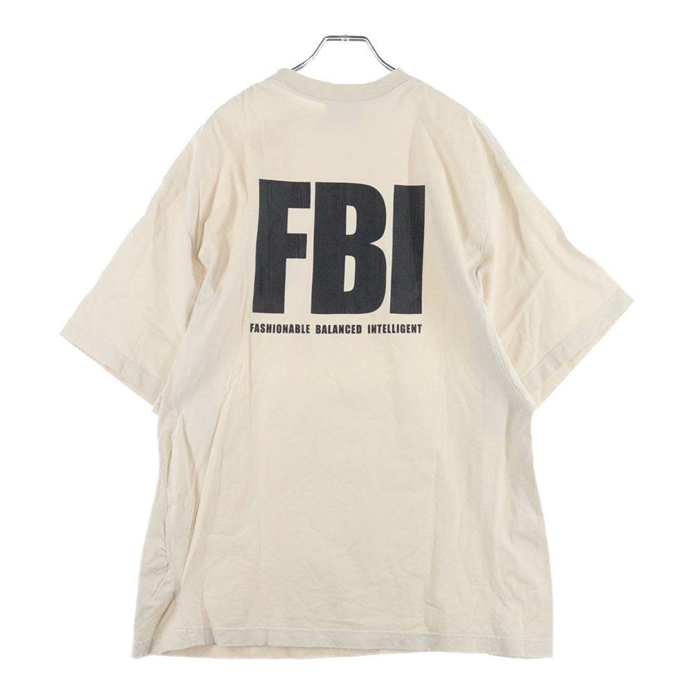 BALENCIAGA(バレンシアガ) FBI Logo Tee ロゴプリント クルーネック半袖Tシャツ ホワイト 681314 TLVG9