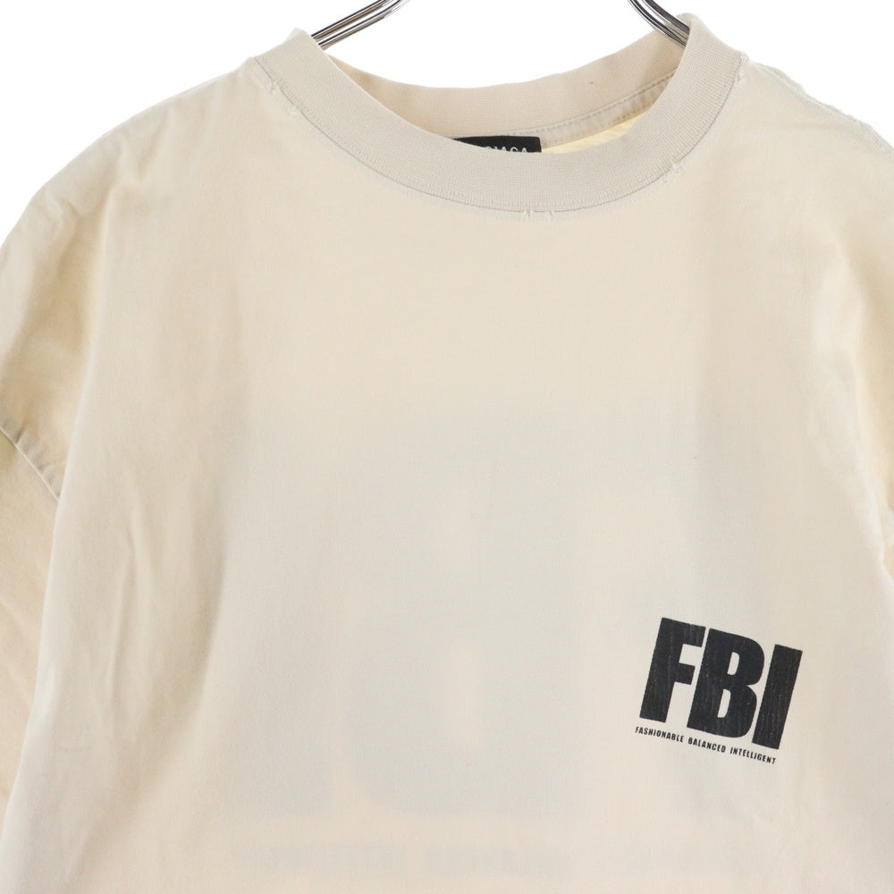 BALENCIAGA(バレンシアガ) FBI Logo Tee ロゴプリント クルーネック半袖Tシャツ ホワイト 681314 TLVG9