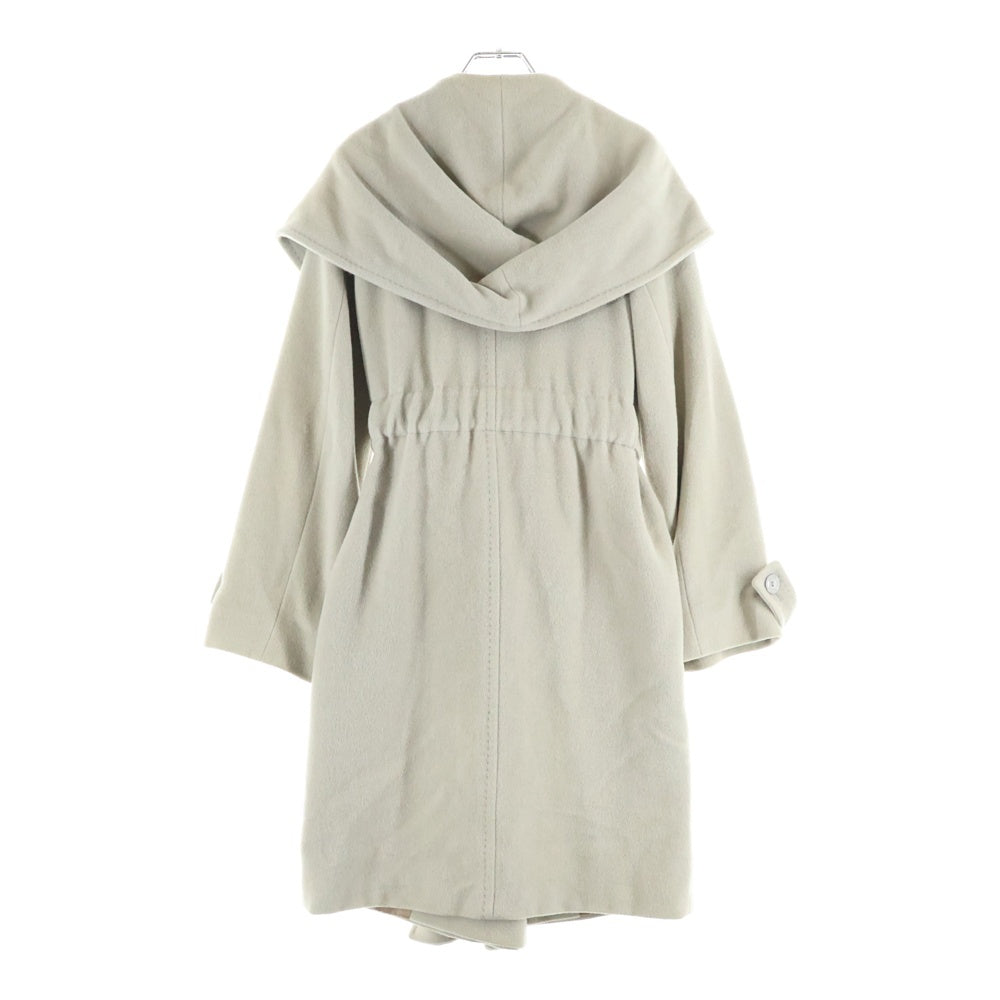 Max Mara(マックスマーラ) ボタンレスデザイン ダブルポケット フーデッド ロングコート ベージュ 60160213 050