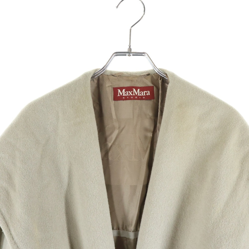 Max Mara(マックスマーラ) ボタンレスデザイン ダブルポケット フーデッド ロングコート ベージュ 60160213 050