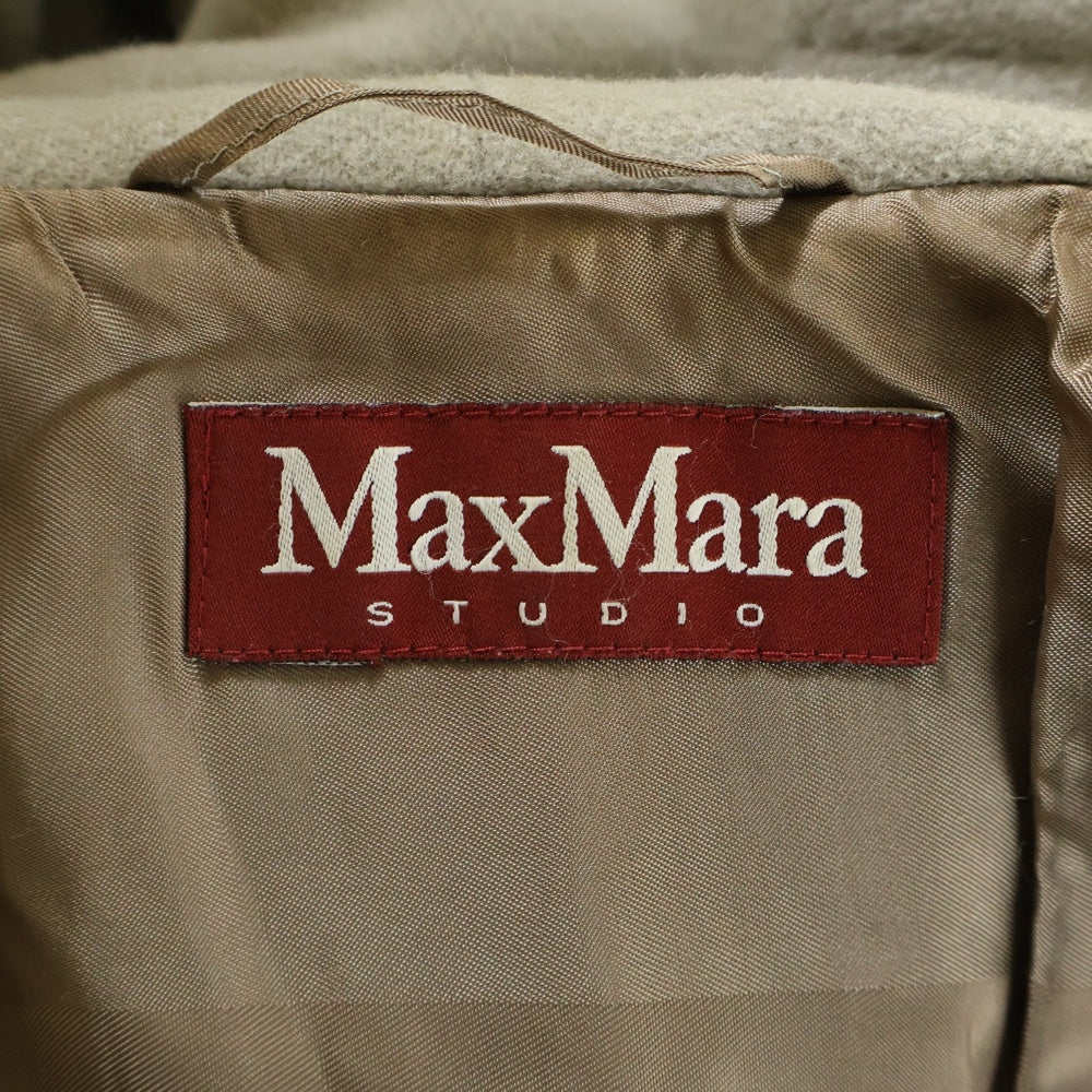 Max Mara(マックスマーラ) ボタンレスデザイン ダブルポケット フーデッド ロングコート ベージュ 60160213 050